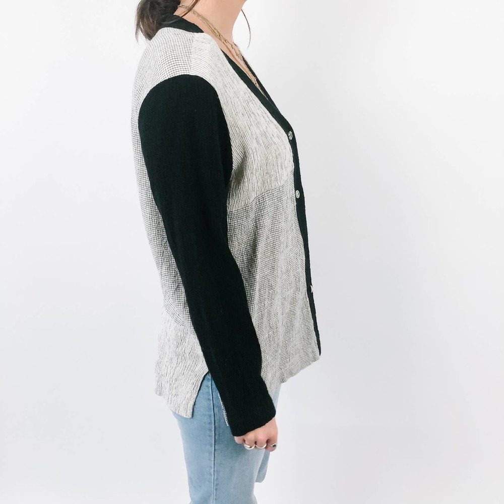 Vintage Black & Gray Blouse with Tassels - Picture 4 of 8